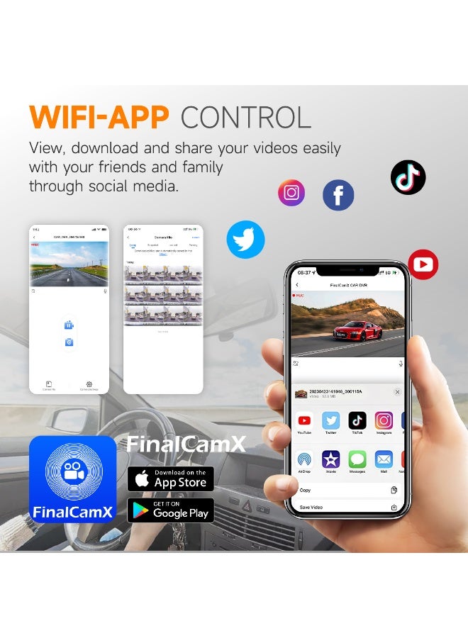 High and low temperature resistant 4K recorder with 2.89-inch large screen + WiFi connectivity, includes a free 64G high-speed memory card. - Image 2